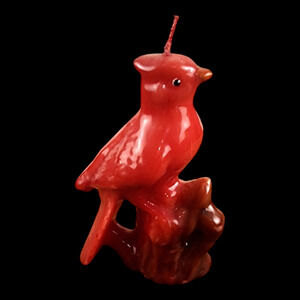 Vintage Red Bird Cardinal Wax Bird Candle Figurine Christmas Holidays